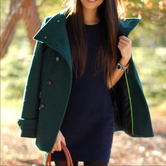 hunter green pea coat